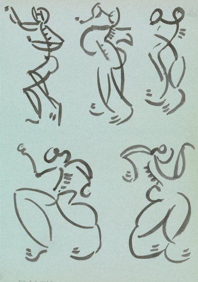 Fem studier av dansande figurer av Henri Gaudier-Brzeska