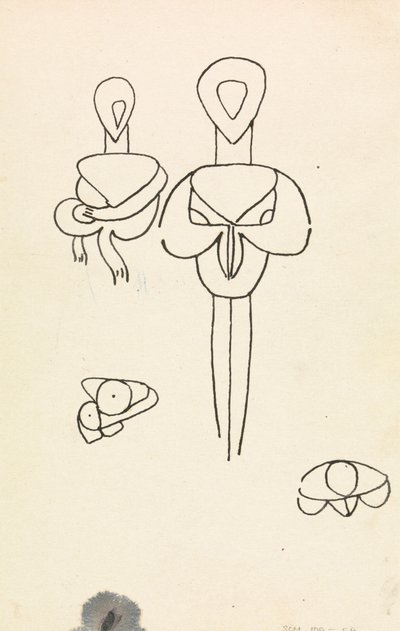 Fyra studier för två figurdesigner av Henri Gaudier-Brzeska