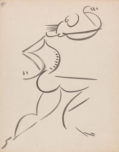 Dansande manlig figur, i profil av Henri Gaudier-Brzeska