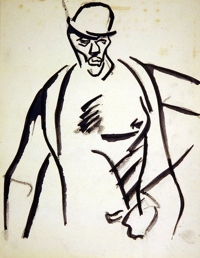 Man i bowlerhatt av Henri Gaudier-Brzeska