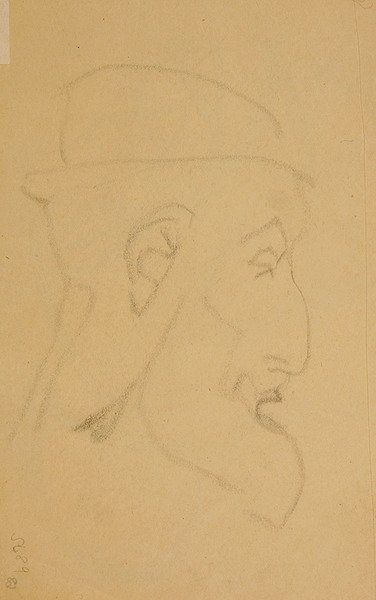 Porträtt av en gammal man, höger profil av Henri Gaudier-Brzeska