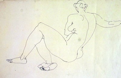 Liggande kvinnlig naken bakifrån av Henri Gaudier-Brzeska