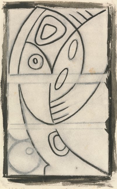 Reliefdesign av en abstrakt kvinnlig figur av Henri Gaudier-Brzeska