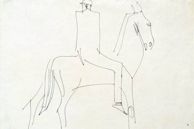 Ryttare i Rotton Row, 1913 (penna och bläck på papper) av Henri Gaudier-Brzeska