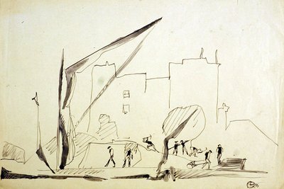 Thames pråm vid London Docks av Henri Gaudier-Brzeska