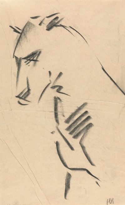 Tre fjärdedels vy av en lejoninna av Henri Gaudier Brzeska