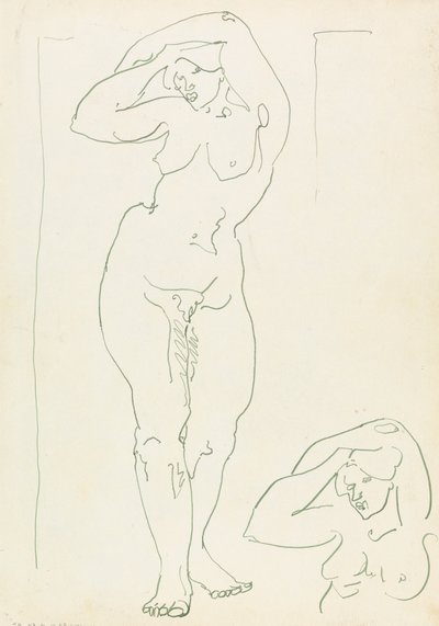 Två studier av en kvinnlig figur av Henri Gaudier-Brzeska