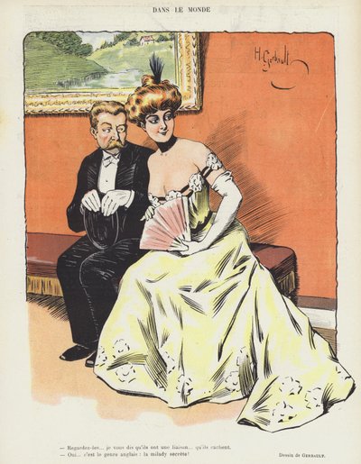 Illustration för Le Rire (färg litho) av Henri Gerbault