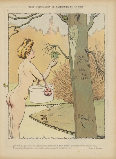 Illustration för Le Rire (färg litho) av Henri Gerbault
