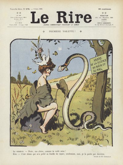 Illustration för Le Rire (färg litho) av Henri Gerbault