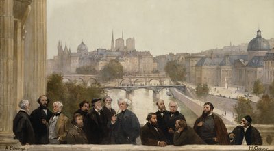 Panorama över århundradet: Dupré, Rousseau, Isabey, Millet, Couture, Daubigny, Diaz, Corot, Troyon, Fromentin, Barye, Decamp, Courbet, Robert-Fleury av Henri Gervex