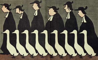 Gässen, antiklerikal karikatyr från "L