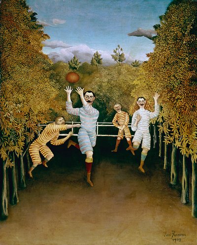 Fotbollsspelarna av Henri J.F. (1844-1910) Rousseau