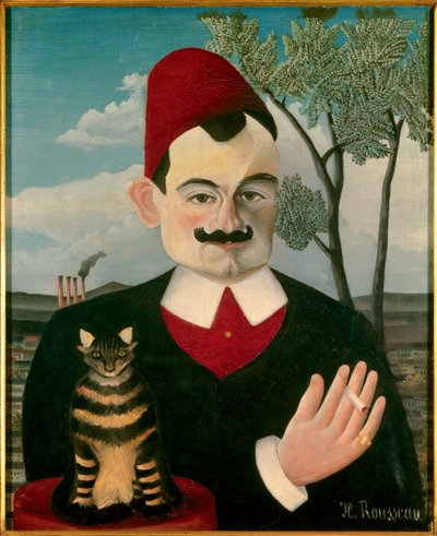 Porträtt av Pierre Loti Målning av Henri Rousseau dit le Douanier Rousseau (1844-1910), cirka 1891, sön 62x50 Zürich, Kunsthaus - Porträtt av Pierre Loti (1850-1923) - Målning av Henri J. F. Rousseau, kallad Le Douanier Rousseau (184 Rousseau (184 Rousseau av Henri J.F. Rousseau