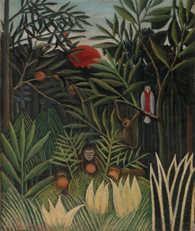 Landskap med apor av Henri J.F. 1844 1910 Rousseau