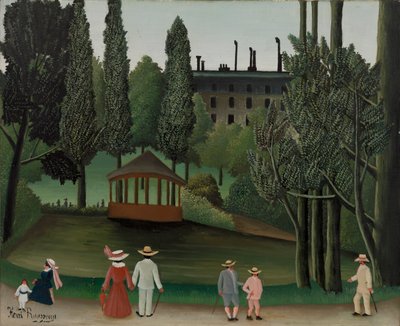 Utsikt över Montsouris Park, kiosken, förmodligen 1908-1910 av Henri J.F. 1844 1910 Rousseau