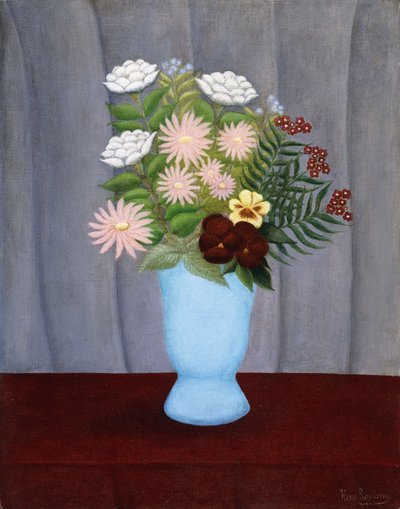 Trädgårdsblommor; Trädgårdsblommor, c.1909-10 av Henri J.F. Rousseau