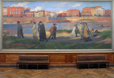 Garonnes stränder, drömmarna, Toulouse , ca 1906 (fresk) av Henri Jean Guillaume Martin