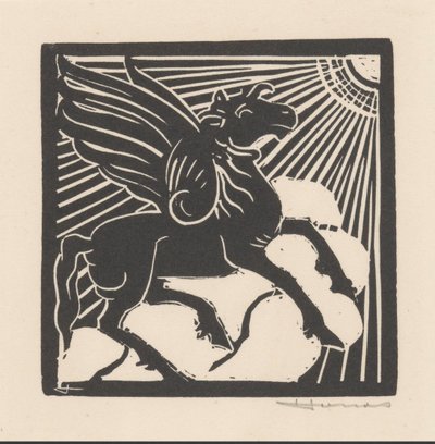 bevingad häst av Henri Jonas (signed by artist)