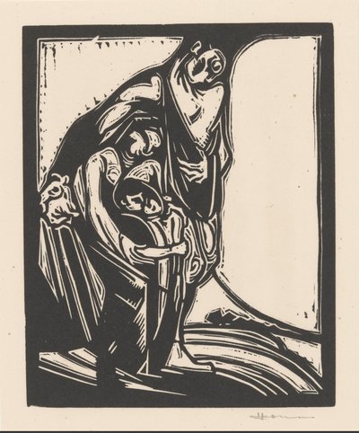 Man, kvinna och barn av Henri Jonas (signed by artist)