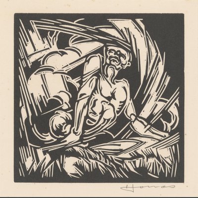 Personifiering av vinden av Henri Jonas (signed by artist)