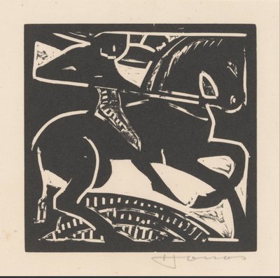 Ryttare på en häst av Henri Jonas (signed by artist)