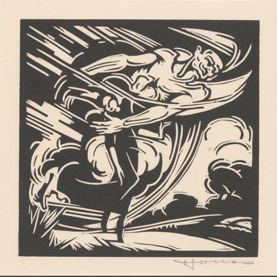 Kvinnan och vinden av Henri Jonas (signed by artist)