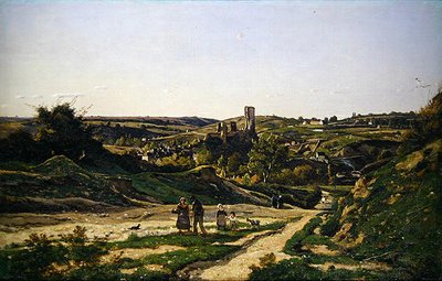 Slottet och byn Herisson av Henri Joseph Harpignies