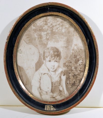 Honore de Balzac (1799-1850) vid sex års ålder, 1805 (penna, bläck och tvätt på papper) av Henri Joseph Hesse