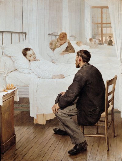 Besöksdag på sjukhuset, 1889 av Henri Jules Jean Geoffroy
