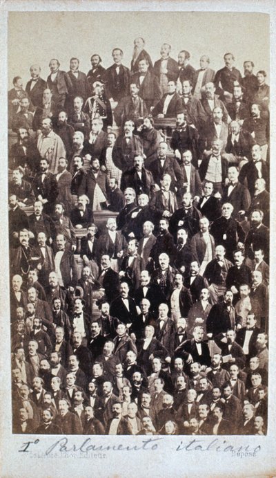 DET FÖRSTA ITALIENSKA PARLAMENTET 1861 av Henri Le Lieure