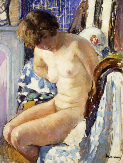 Sittande naken; Nu Assise, av Henri Lebasque