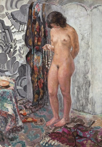 Stående naken med ett halsband, ca. 1923 av Henri Lebasque