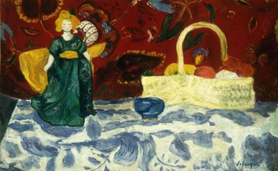 Stilleben med en docka och frukt; Stilleben med docka och frukt, av Henri Lebasque
