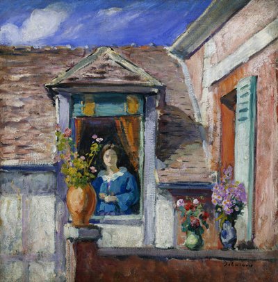 Kvinna vid fönstret; Femme a la Fenetre, av Henri Lebasque