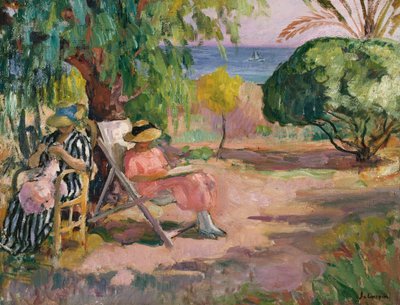 Damsömnad (olja på duk) av Henri Lebasque