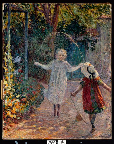 Unga flickor som leker i trädgården, 1899 av Henri Lebasque