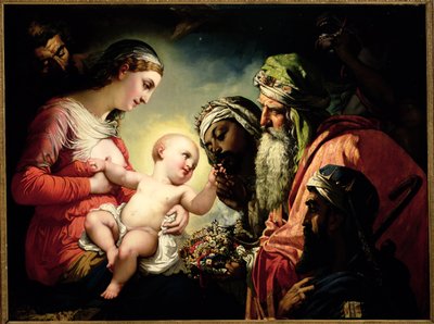 Tillbedjan av Magi, 1854 av Henri Lehmann