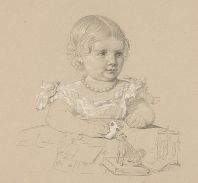 Porträtt av ett barn, 1800-tal. av Henri Lehmann
