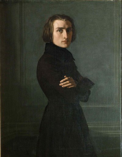 Porträtt av kompositören Franz Liszt 1811-1886, 1839. av Henri Lehmann