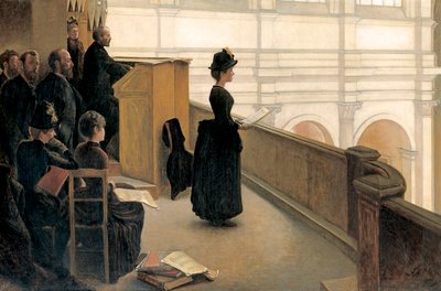 Repetitionen i körloftet (olja på duk) av Henri Lerolle