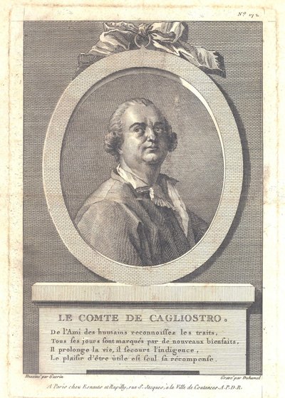 Greve Alessandro di Cagliostro 1743-1795, 1781 av Henri Louis Duhamel du Monceau
