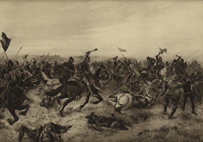 Slaget vid Agincourt; 1415 (gravyr) av Henri Louis Dupray