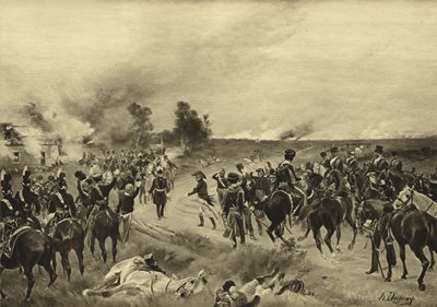 Slaget vid Waterloo, 1815 (gravyr) av Henri Louis Dupray