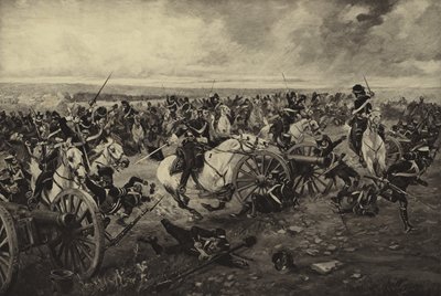Slaget vid Waterloo, 1815 (gravyr) av Henri Louis Dupray