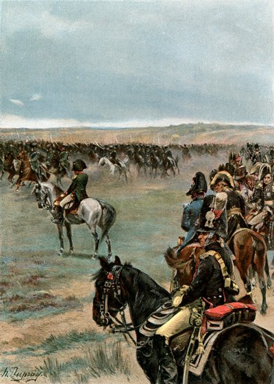 Galopperande förbi inför kejsaren av Henri-Louis Dupray