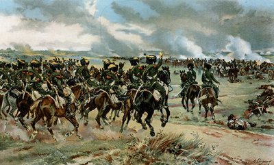 Le 20th Chasseurs i Wagramswed av Henri Louis Dupray