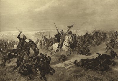 Slaget vid Hastings, 1066 (gravyr) av Henri Louis Dupray