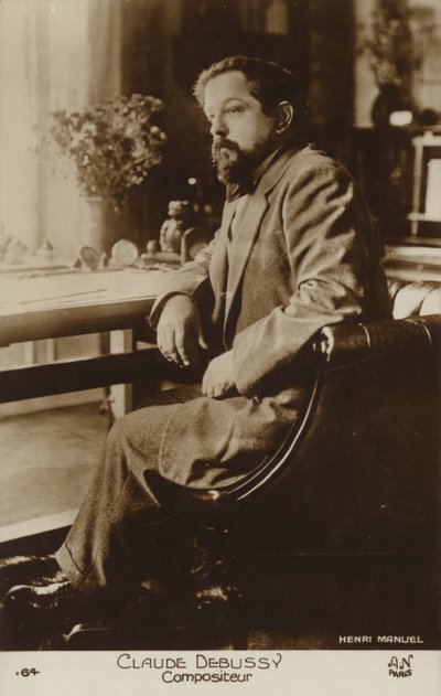 Claude Debussy, fransk kompositör (1862-1918) (s/v foto) av Henri Manuel