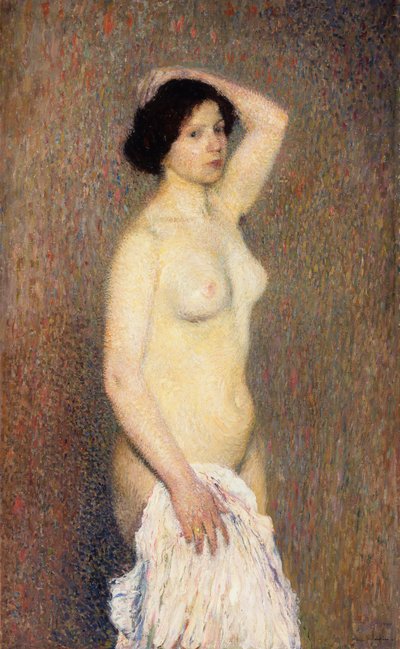 Naken kvinna står, av Henri Martin